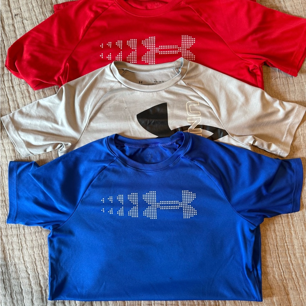 Under Armour Kids' Short Sleeve Tees - Red, Gray, Blue
Set of 3